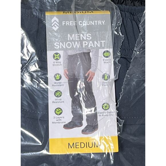 Free Country Men’s Snow Pant M Deep Charcoal - Picture 2 of 4